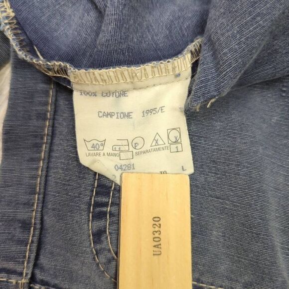 Mash Clothing Company 1995 Mens Size L Button Front Denim Jacket Blue Pockets - Picture 10 of 11